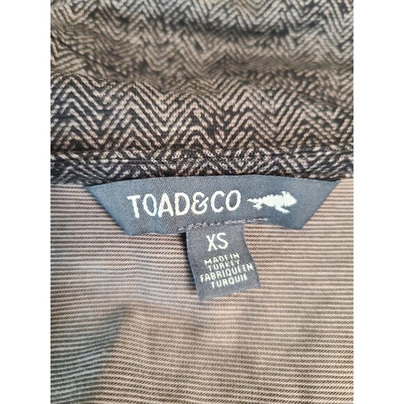 Toad & Co Brown Fairy Grunge Herringbone Wrap Dress XS Tie Stretch V Neck Casual - Picture 7 of 8